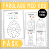 Påskpyssel- färglägg med kod (extra enkel)