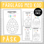 Påskpyssel- färglägg med kod (extra enkel) - bild 1
