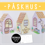 Påskpyssel- färglägg och gör hus i 3D - bild 1