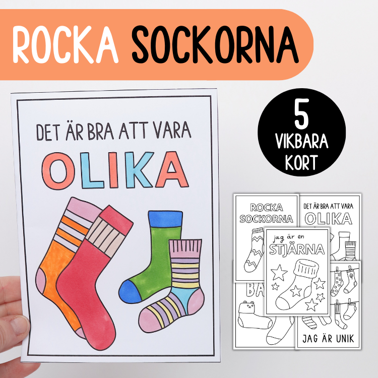 Pyssla kort till rocka sockorna-dagen