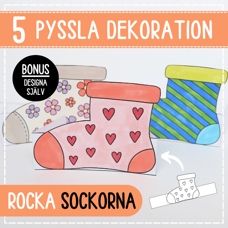 Rocka sockorna- pyssla dekoration
