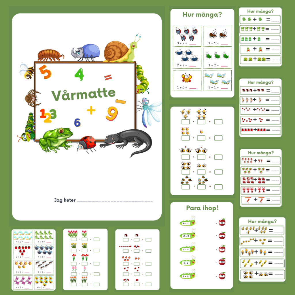 Vårmatte. Addition 1-10