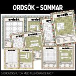 Ordgömmor – enkel – 5 st med facit – sommar – 1 - bild 1