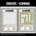 Ordgömmor – enkel – 5 st med facit – sommar – 1 - bild 6