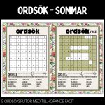Ordgömmor – enkel – 5 st med facit – sommar – 1 - bild 5