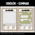 Ordgömmor – enkel – 5 st med facit – sommar – 1 - bild 4