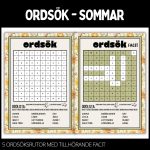 Ordgömmor – enkel – 5 st med facit – sommar – 1 - bild 3