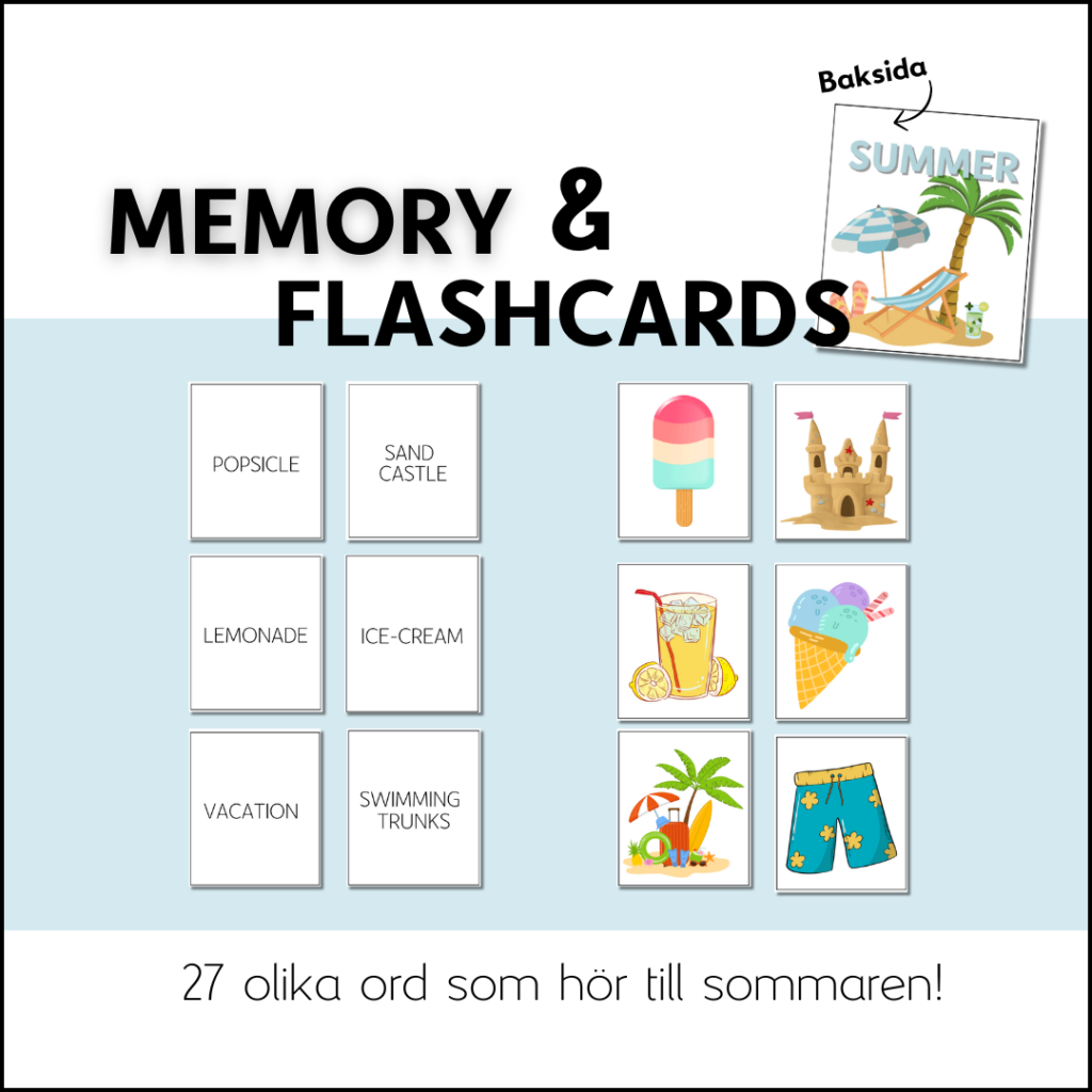 Memory: Vanliga sommarord på engelska