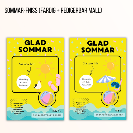 Sommar-Fniss (färdiga och redigerbara mallar, uppdaterad 2025)