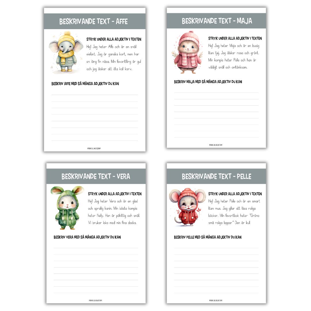 Adjektiv - Arbetshäfte