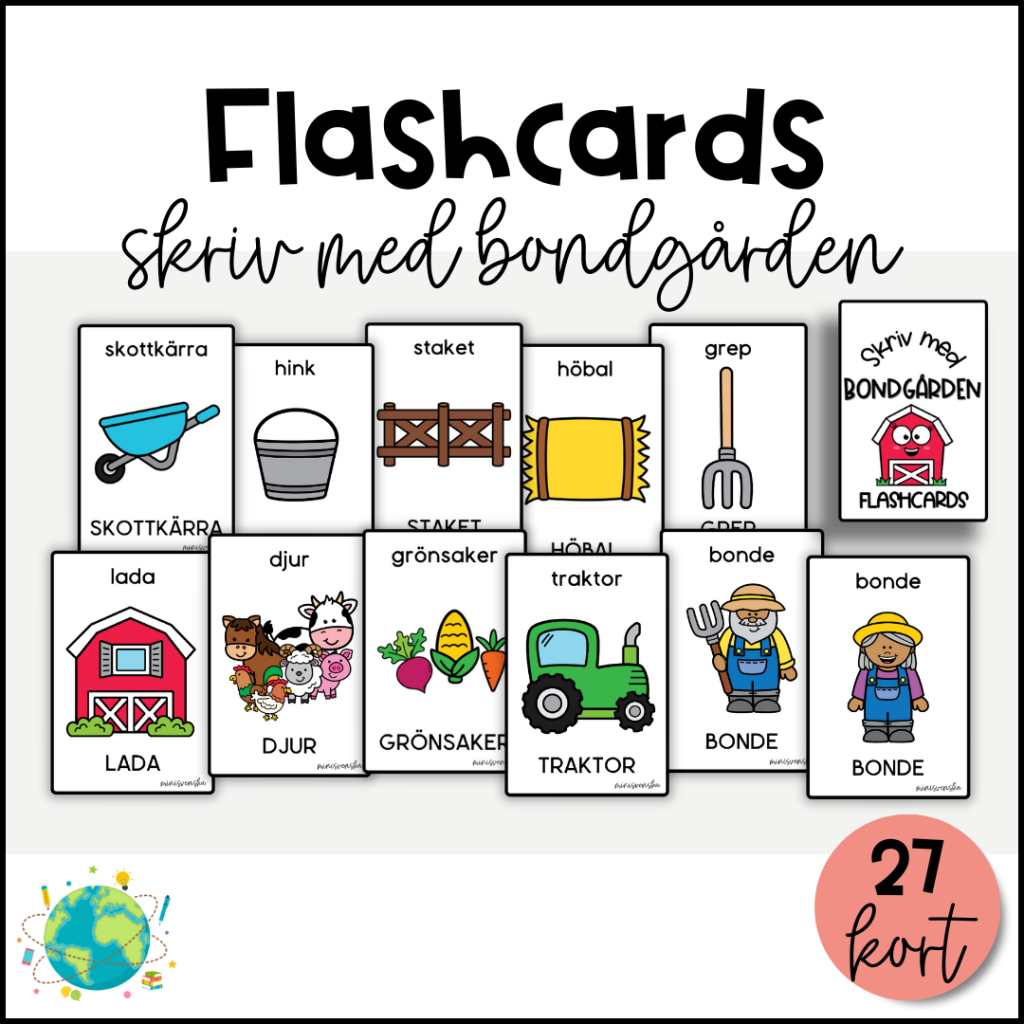 Skriv med bondgården – Flashcards
