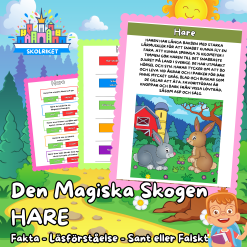 Den magiska skogen – HARE – Fakta – Läsförståelse – Sant eller Falskt