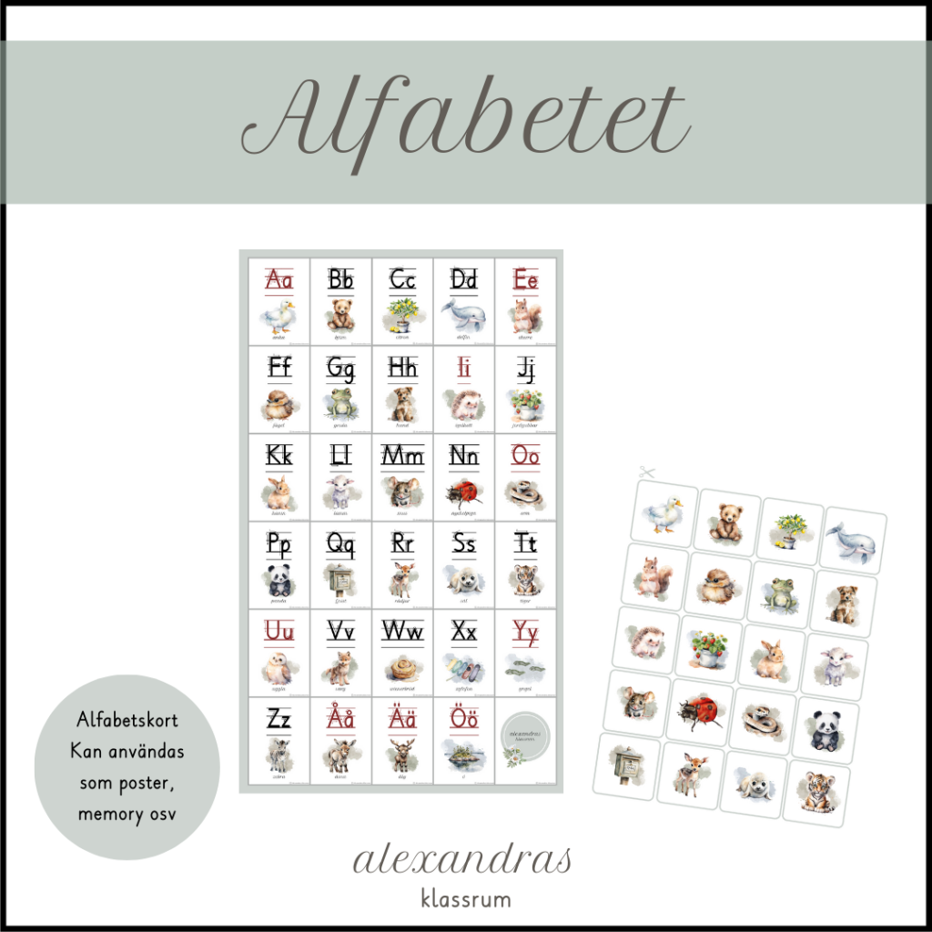 Alfabet – bildkort