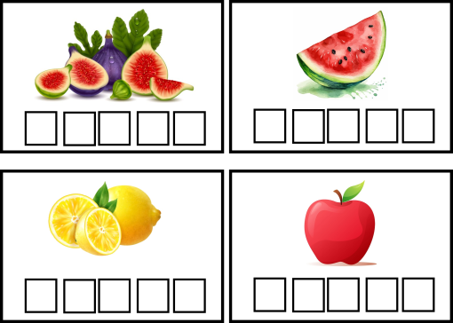 Frukt och bär stavningskort