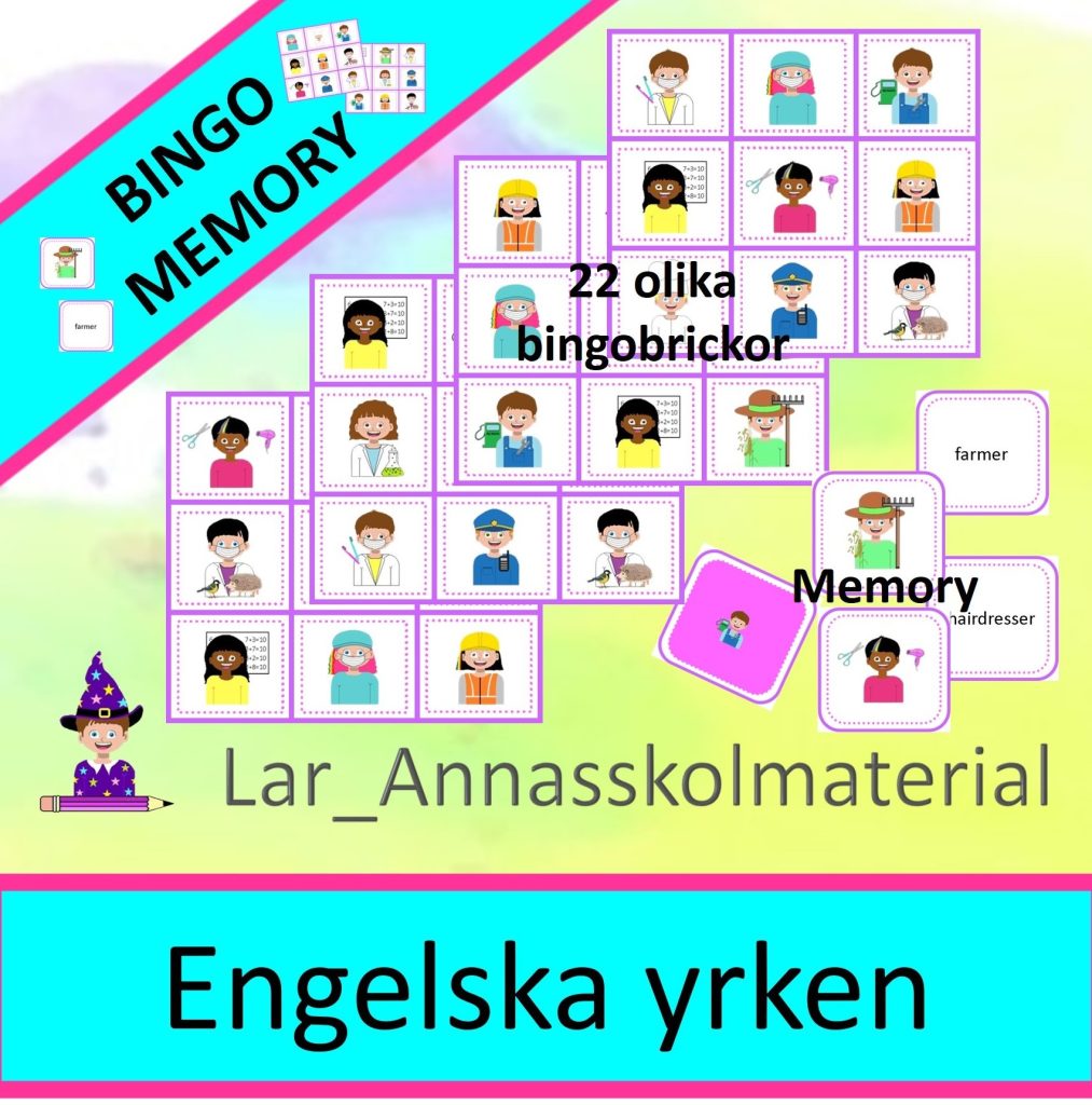 Bingo och memory Engelska yrken