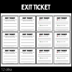 Exit tickets - 12 stycken olika - 1 - Stora paketet