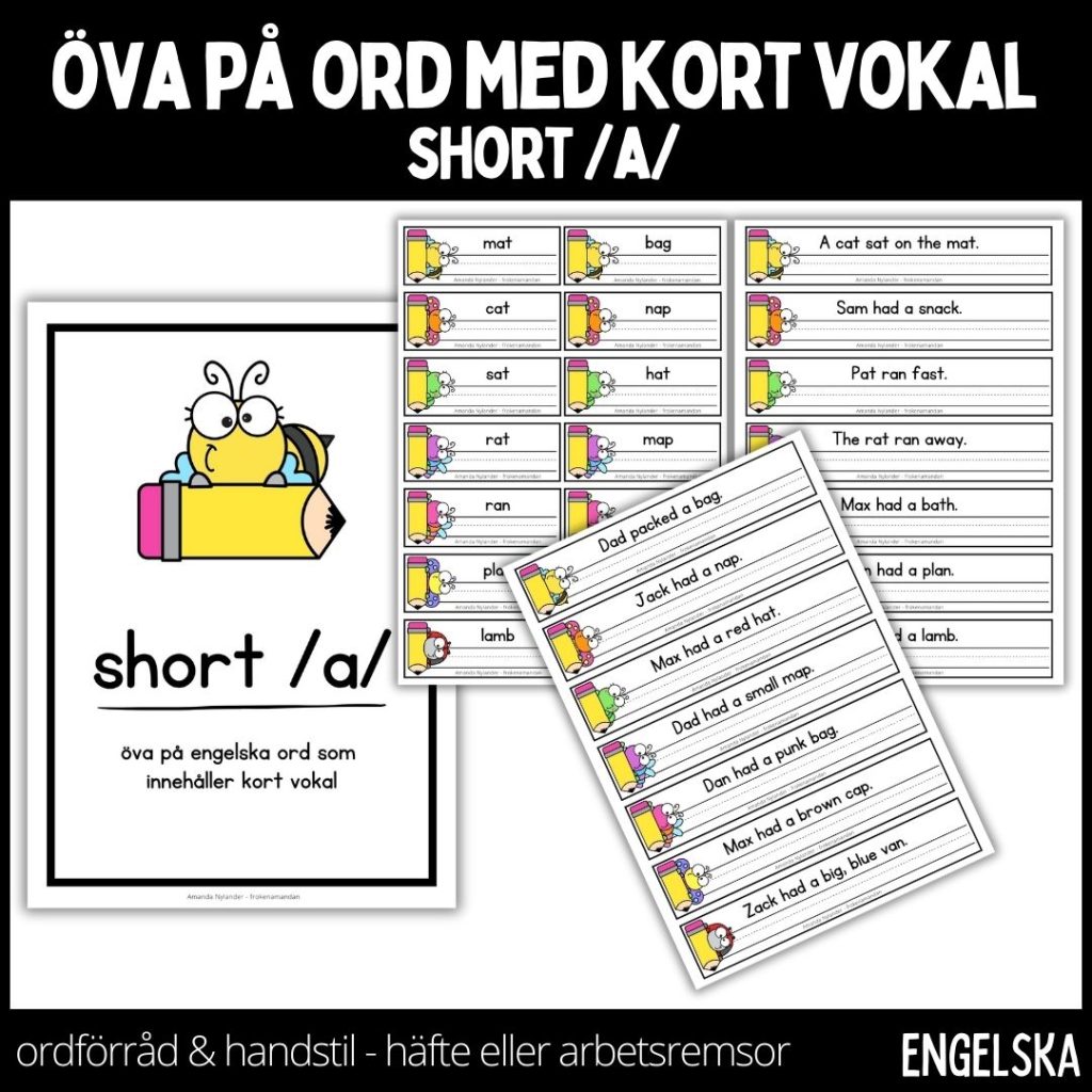 Öva på ord med kort vokal – short /a/