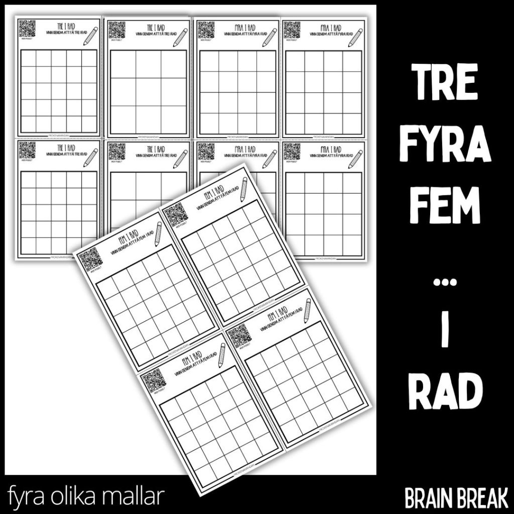 Tre, fyra fem … i rad – 4 olika mallar