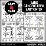 1:ans gångertabell – labyrinter – brain breaks – matematik - bild 1