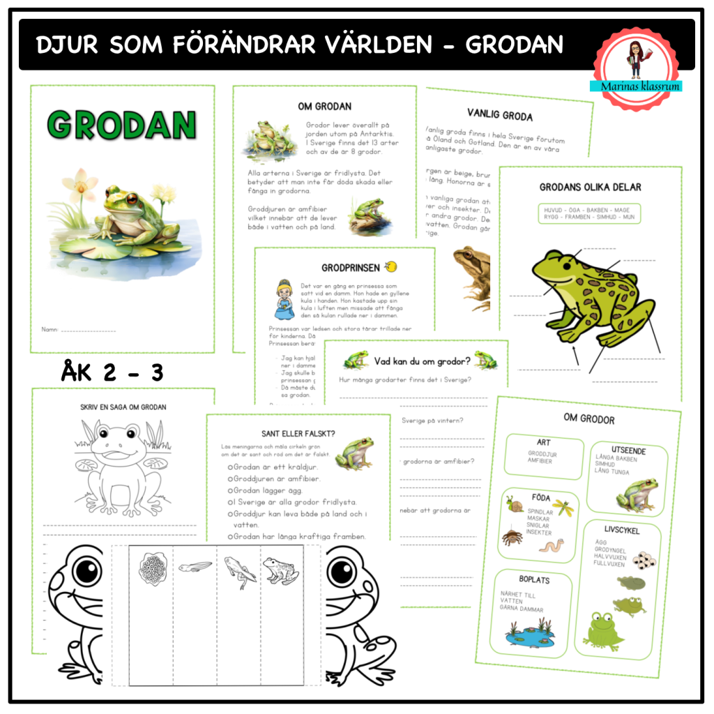 Om grodan – åk 2-3 – djur som förändrar världen