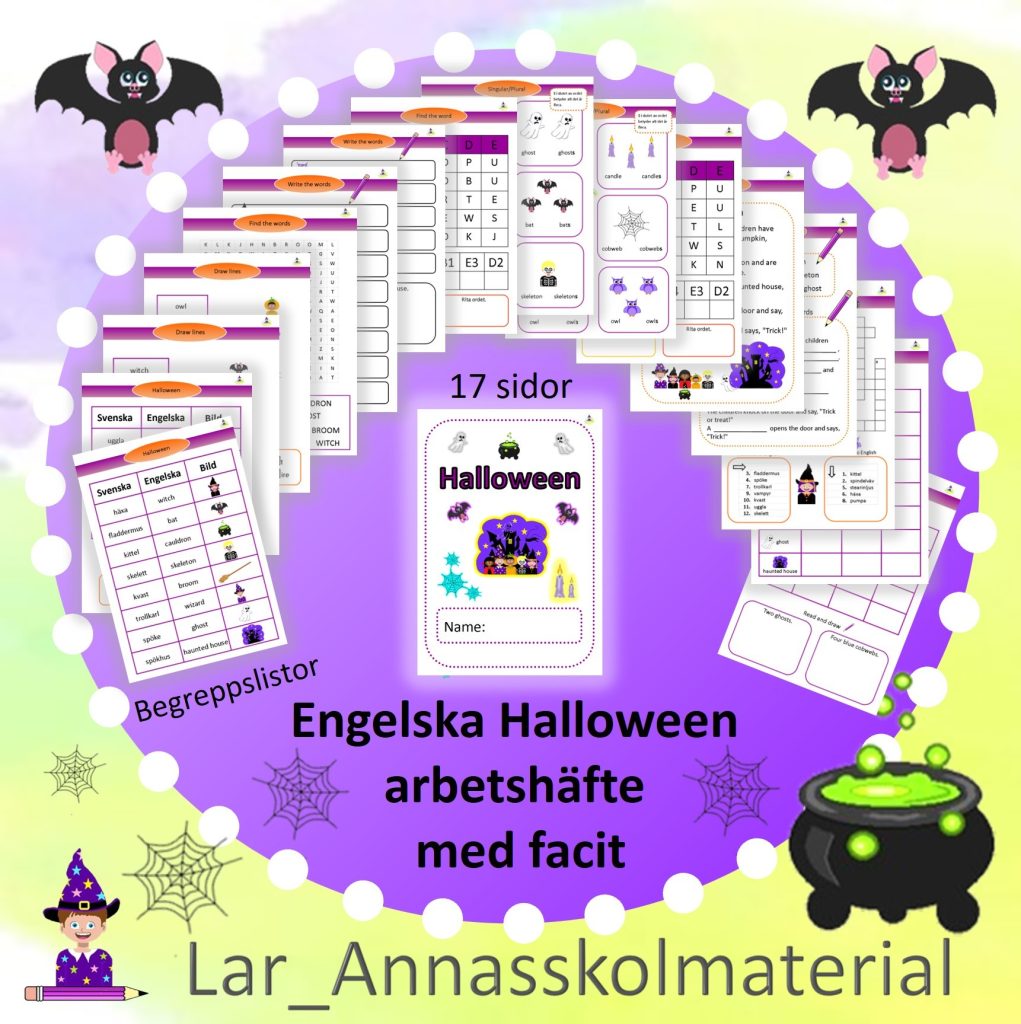 Engelska Halloween arbetshäfte