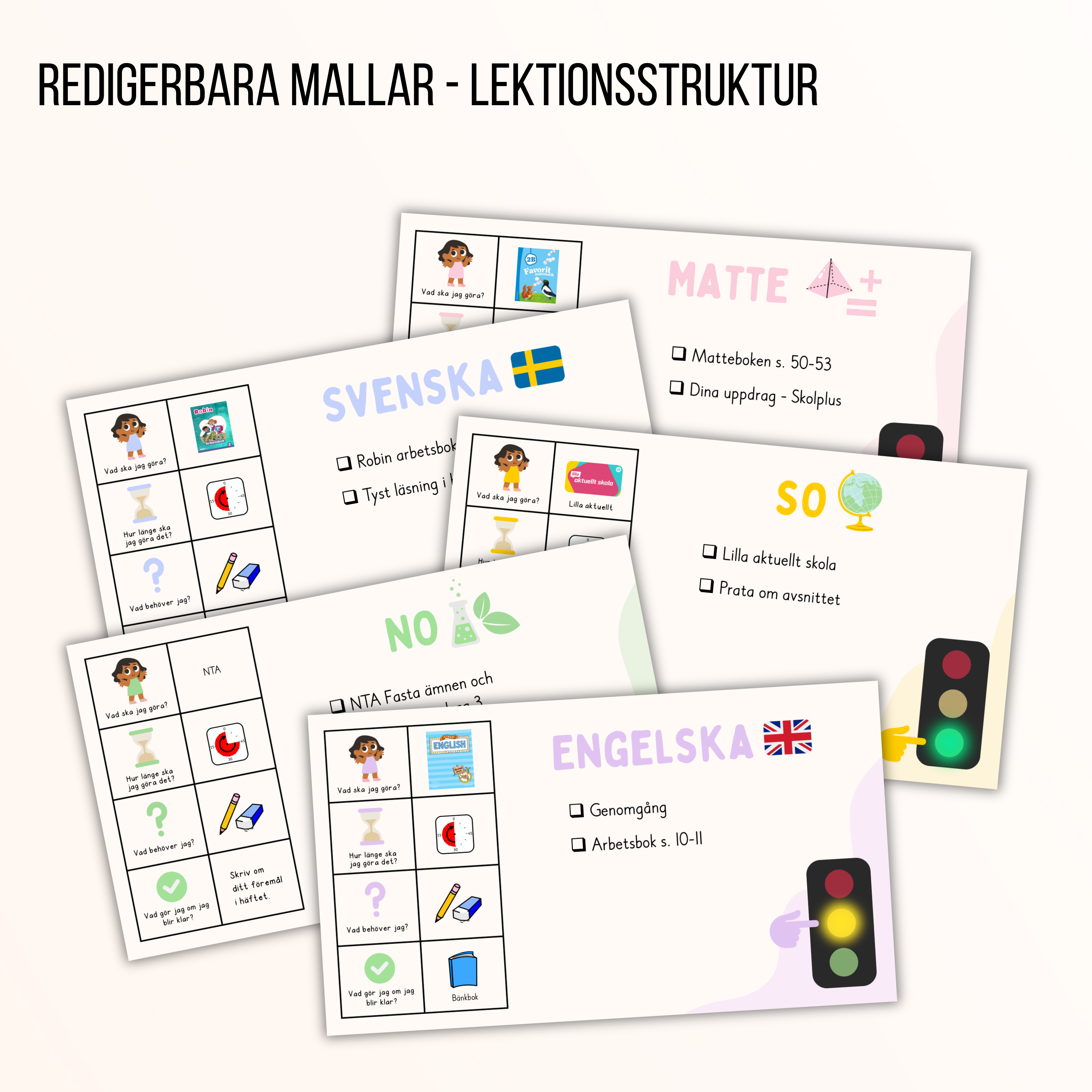 Redigerbara mallar - Lektionsstruktur