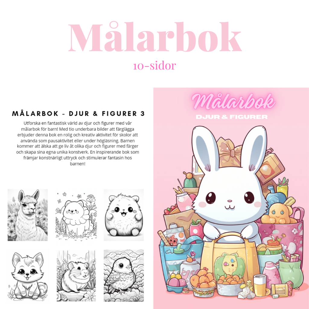 Målarbok – Djur & figurer 3
