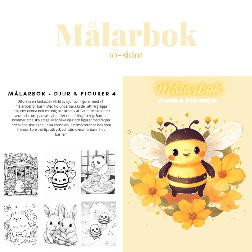 Målarbok – djur & figurer 4