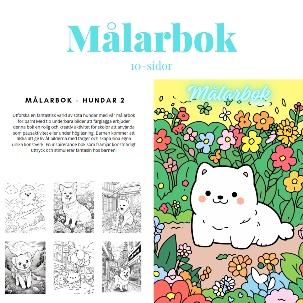 Målarbok – Hundar 2