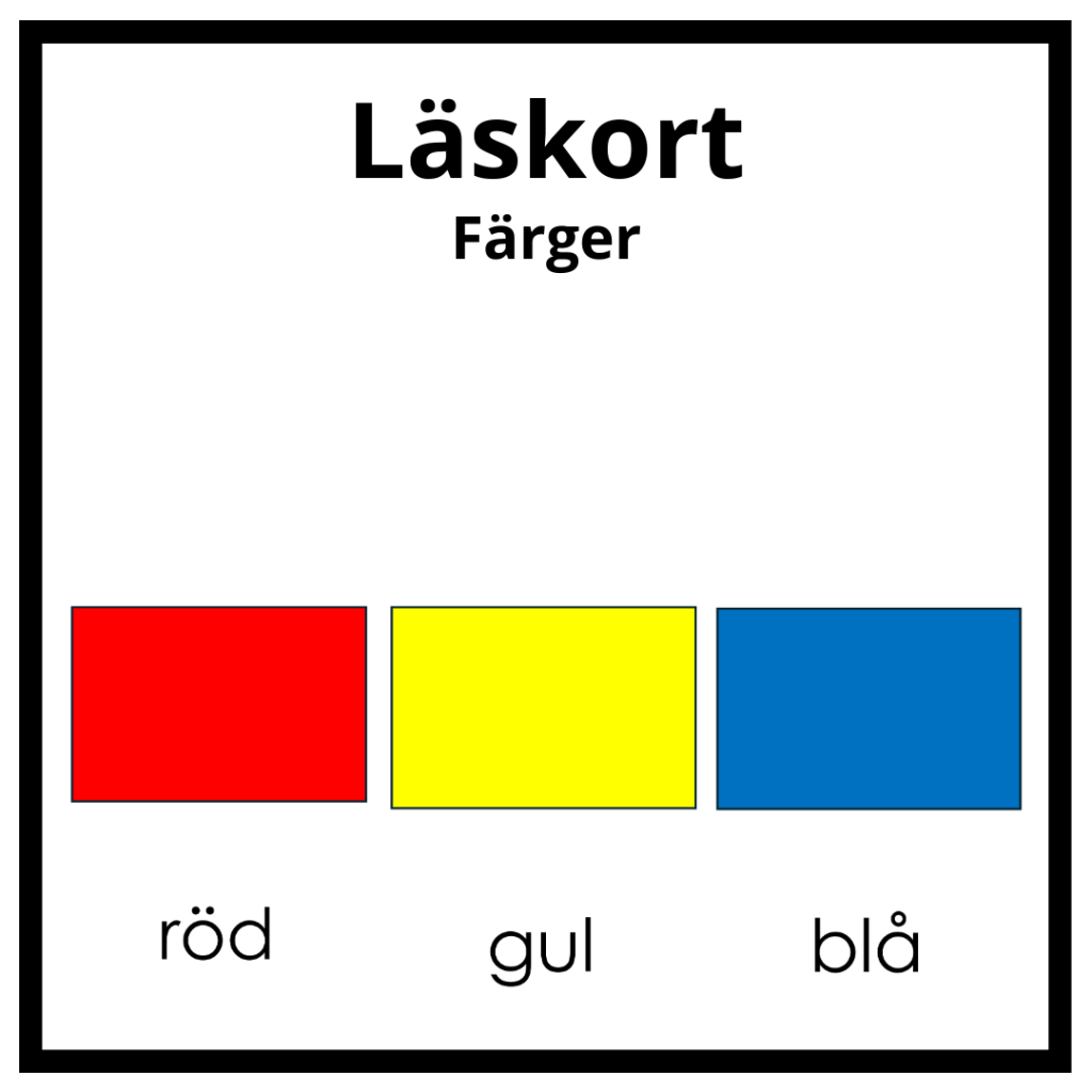 Läskort – färger