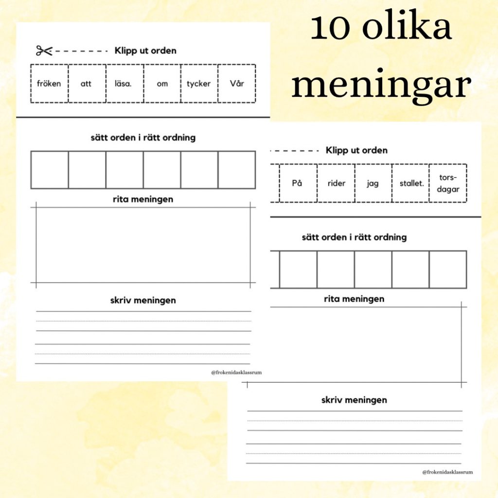 Bilda meningar – klipp ut