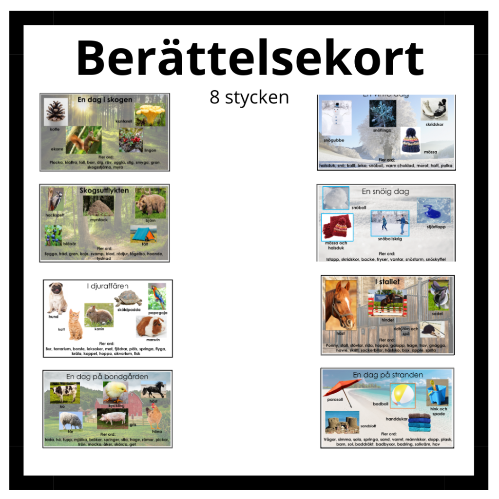 Berättelsekort blandat 8 st