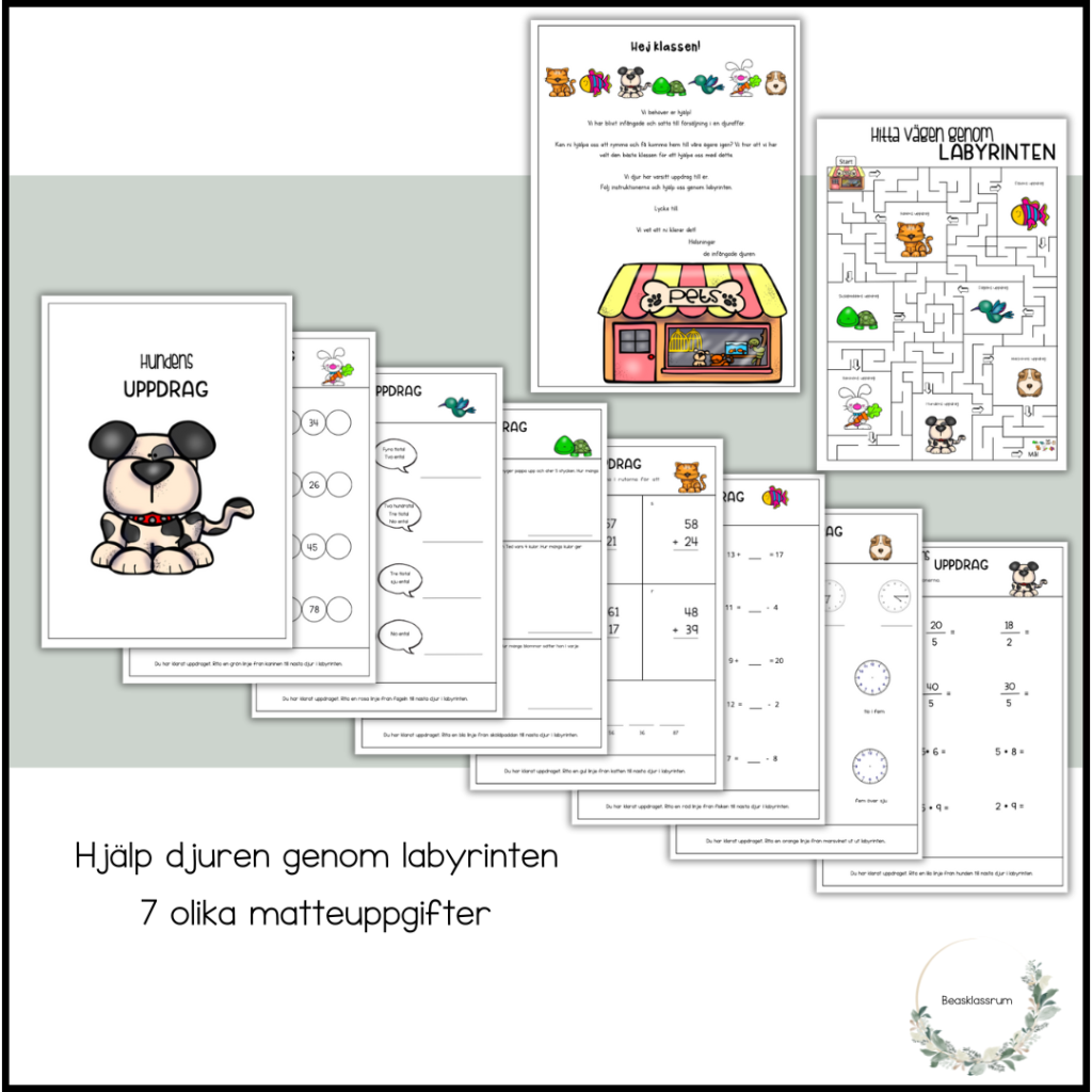 Labyrinten – räkna och hjälp djuren