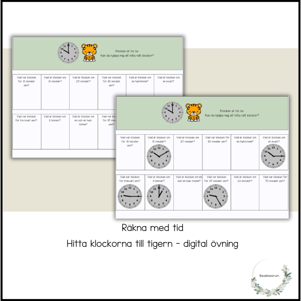 Hitta klockan – digital övning