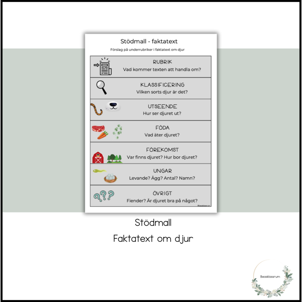 Stödmall – faktatext djur