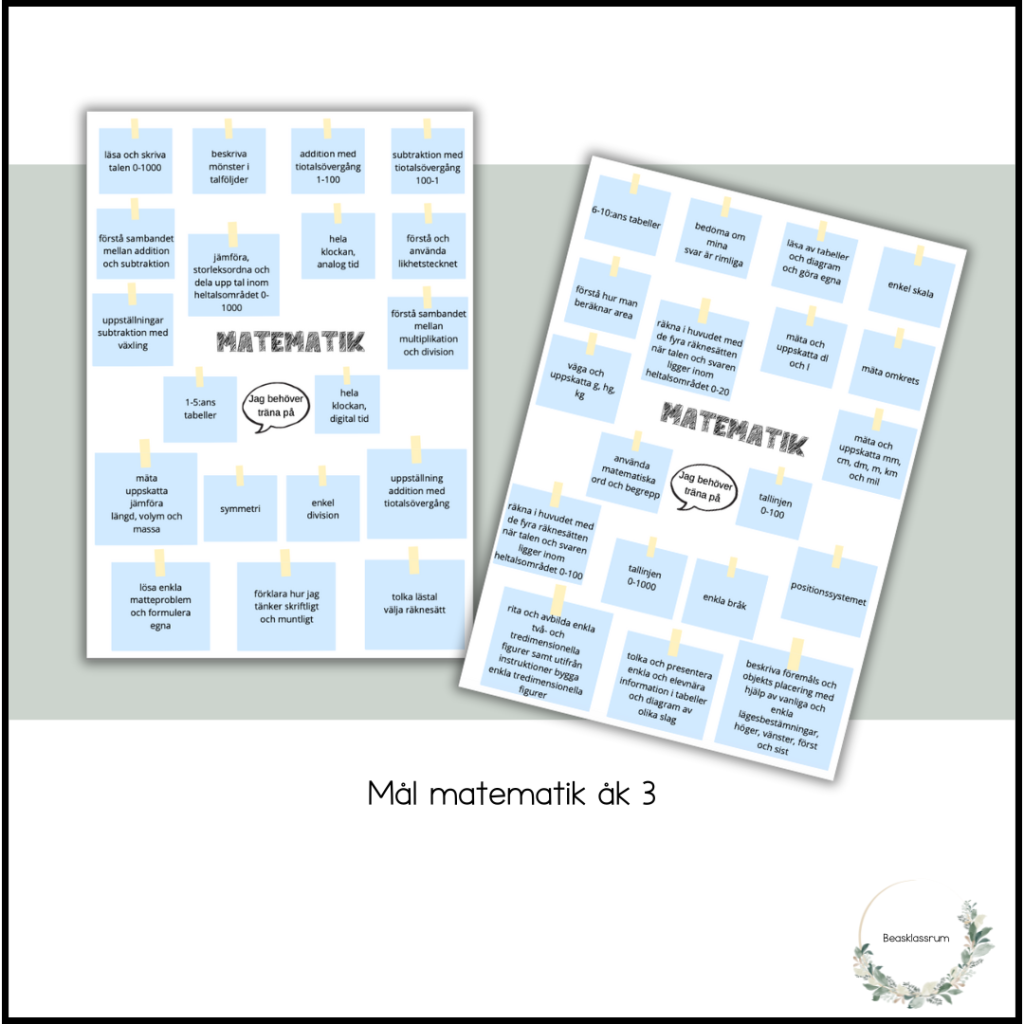 Mål matematik åk 3