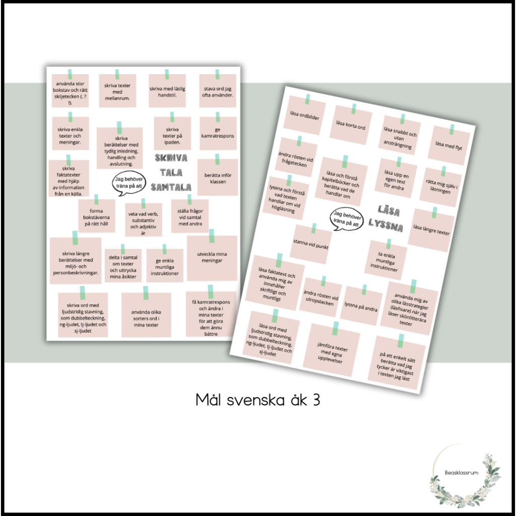 Mål svenska åk 3