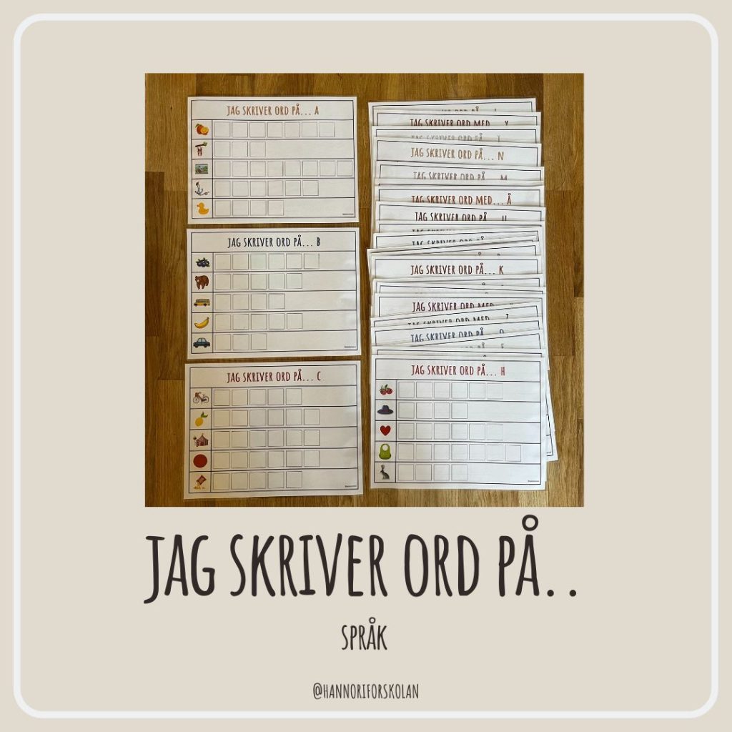 Jag skriver ord på.. A-Ö