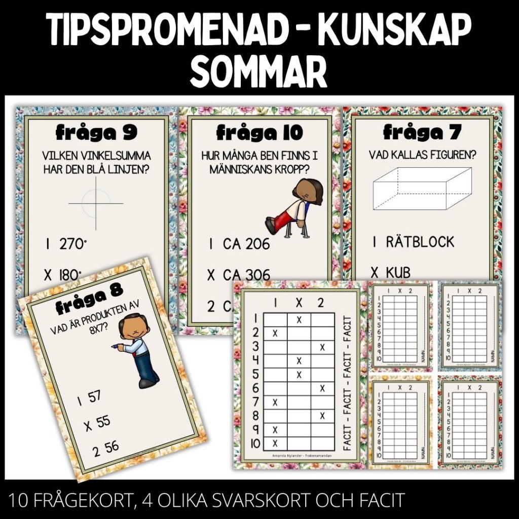 Tipspromenad – 10 st frågor – sommar – 1