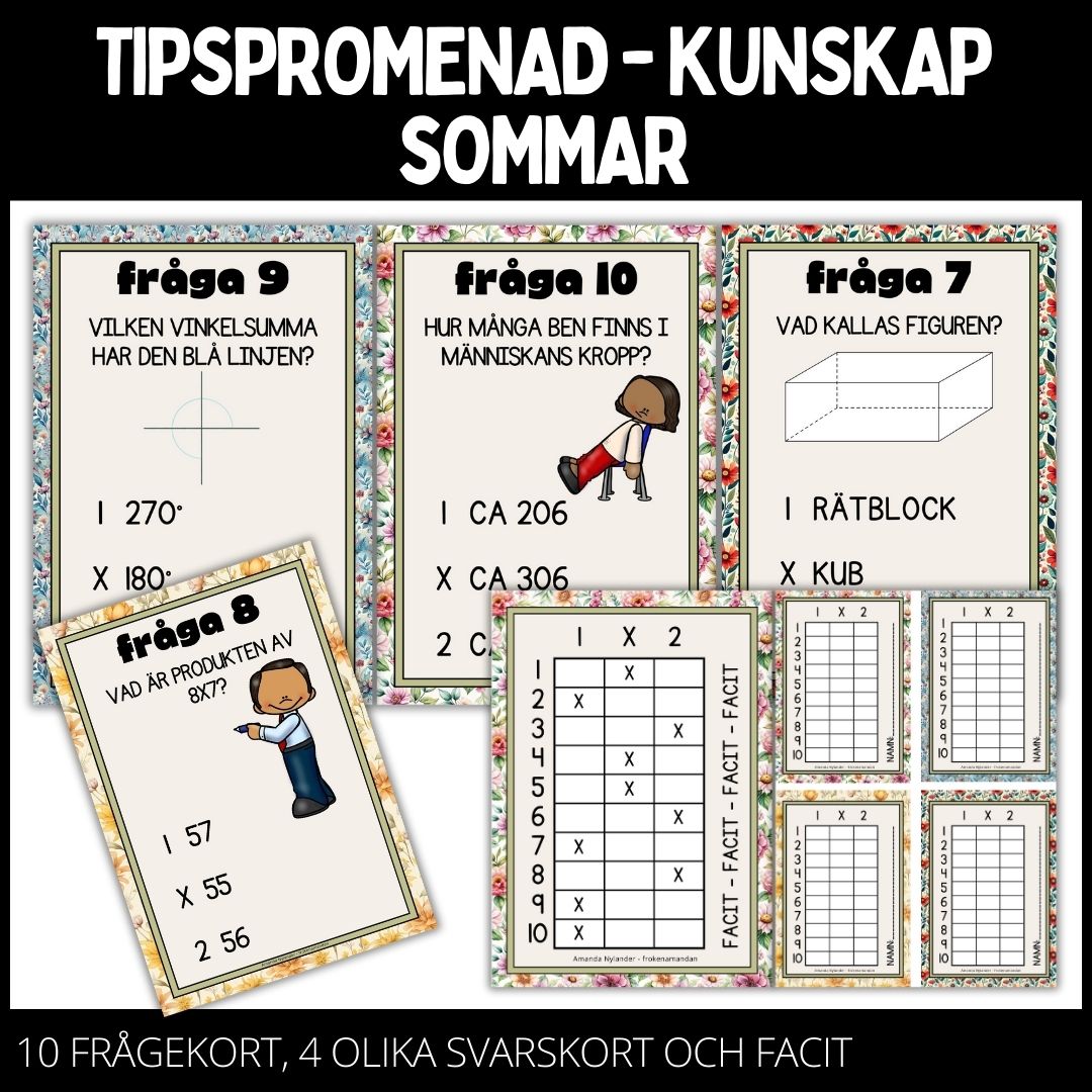 Tipspromenad – 10 st frågor – sommar – 1