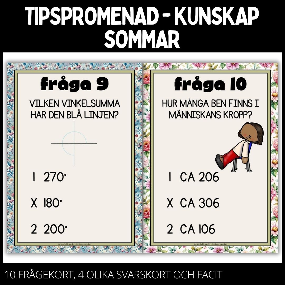 Tipspromenad – 10 st frågor – sommar – 1