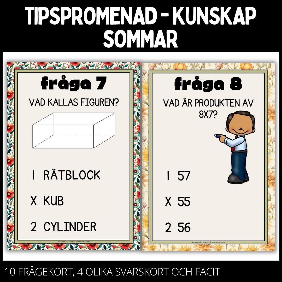 Tipspromenad – 10 st frågor – sommar – 1