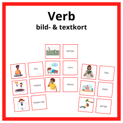 Verbkort - bildkort och textkort