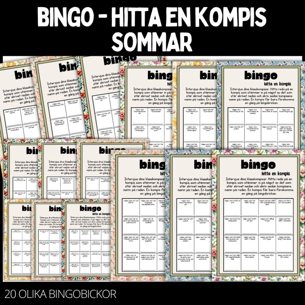 Bingobrickor – 20 st – sommar – 1