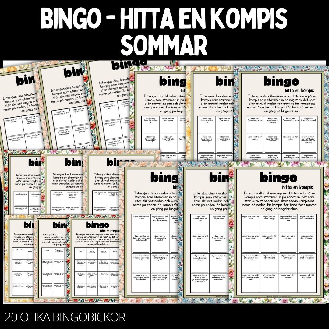 Bingobrickor – 20 st – sommar – 1