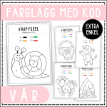 Färglägg med kod- vår (extra enkel) - bild 1