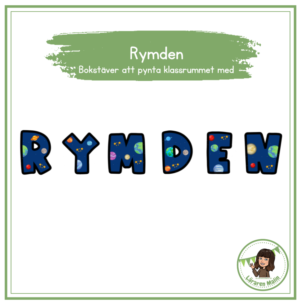 Rymden – bokstäver till klassrummet