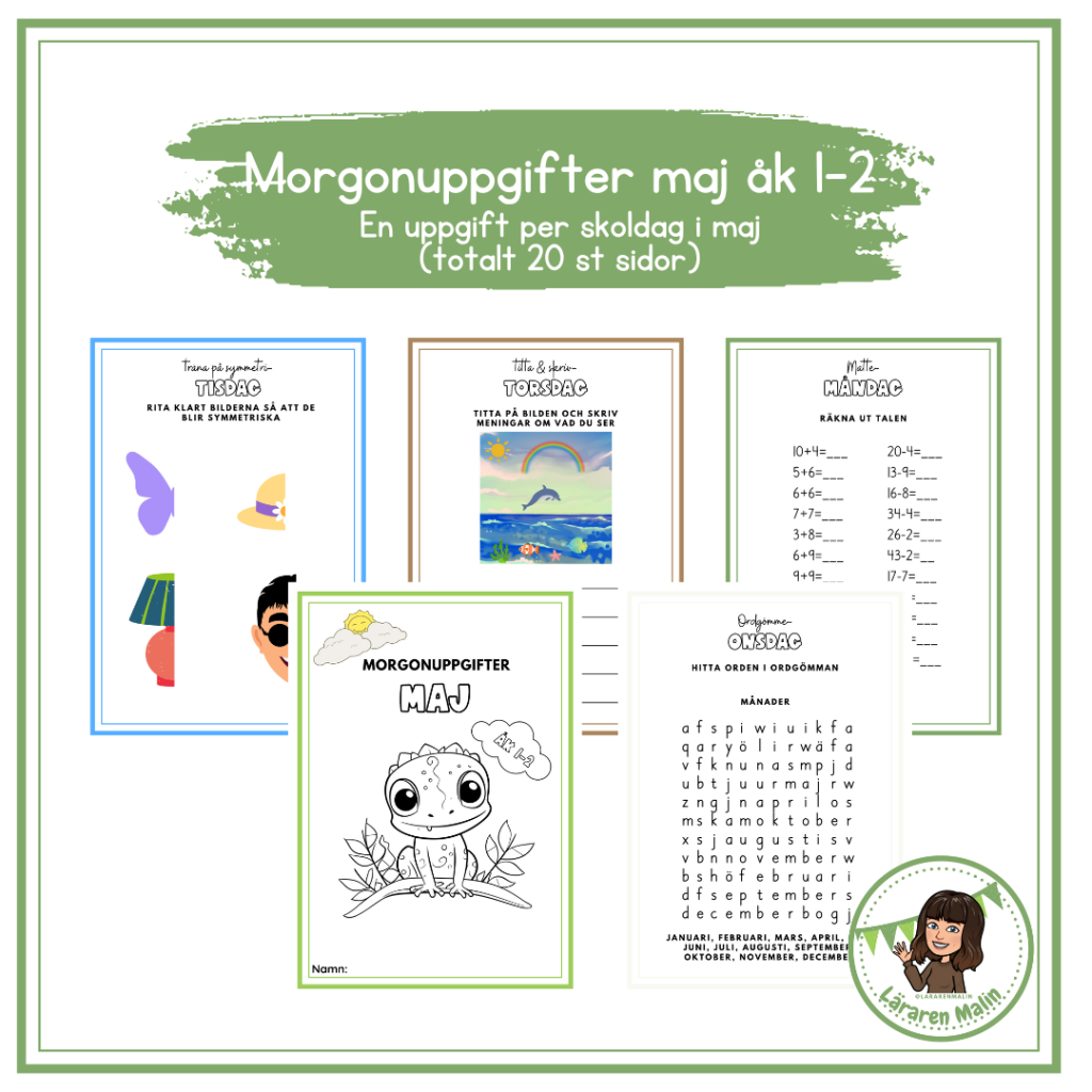 Morgonuppgifter maj -24 (åk 1-2)