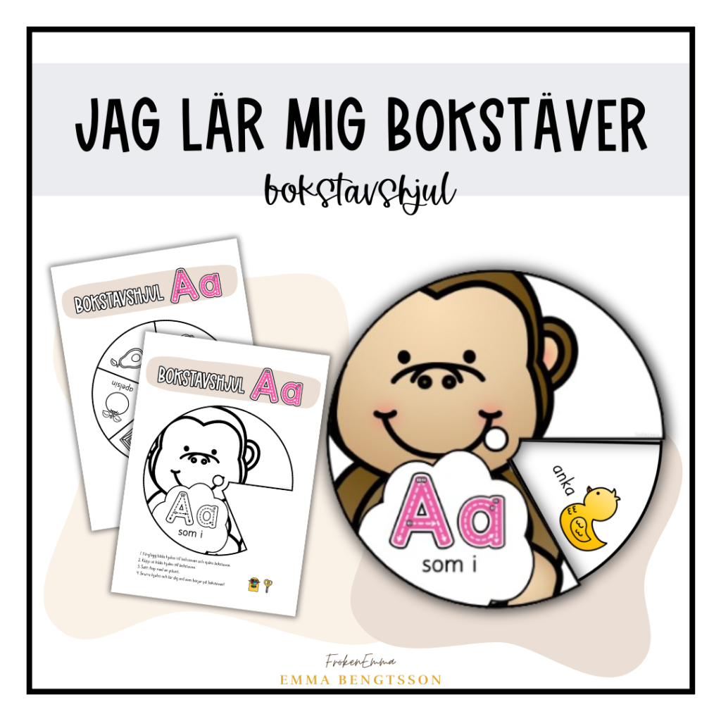 Jag lär mig bokstäver: bokstavshjul (alfabetet)