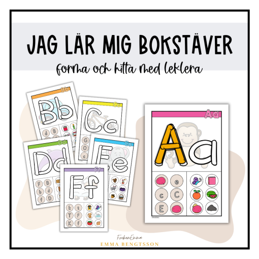Jag lär mig bokstäver: forma och hitta med leklera (alfabetet)